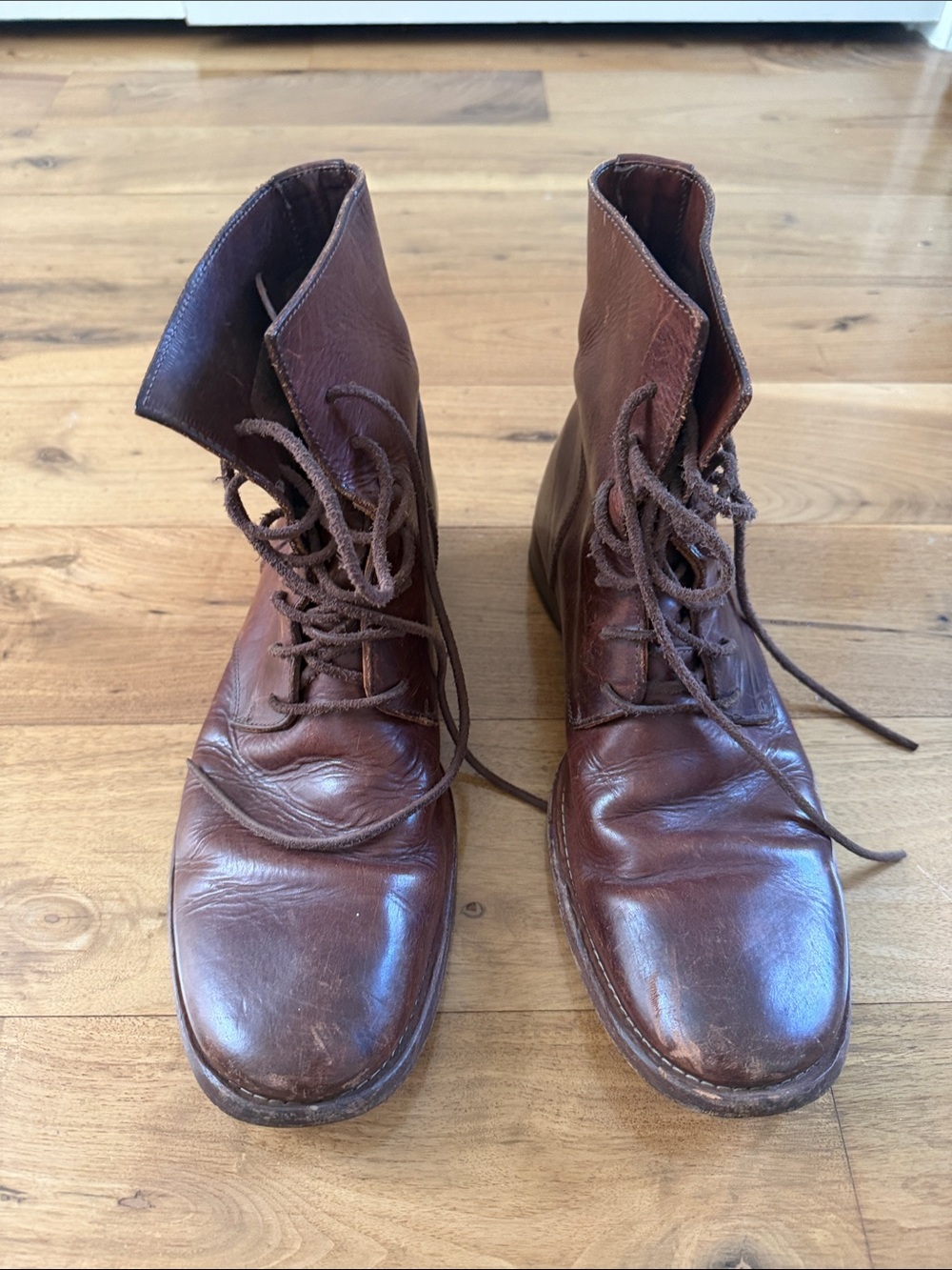 Men's Brown Leather Lace-Up Work Boots